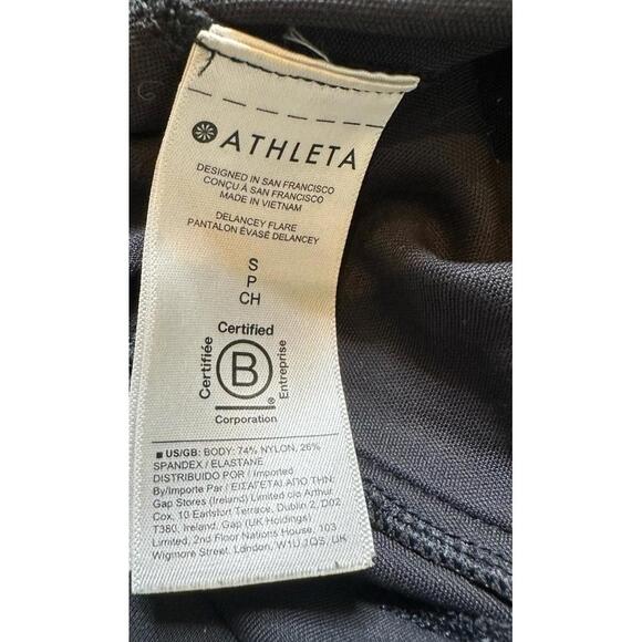 Athleta Pants Womens S Black Stretch Delancey Flare Leg Athleticwear Pockets - Picture 6 of 7